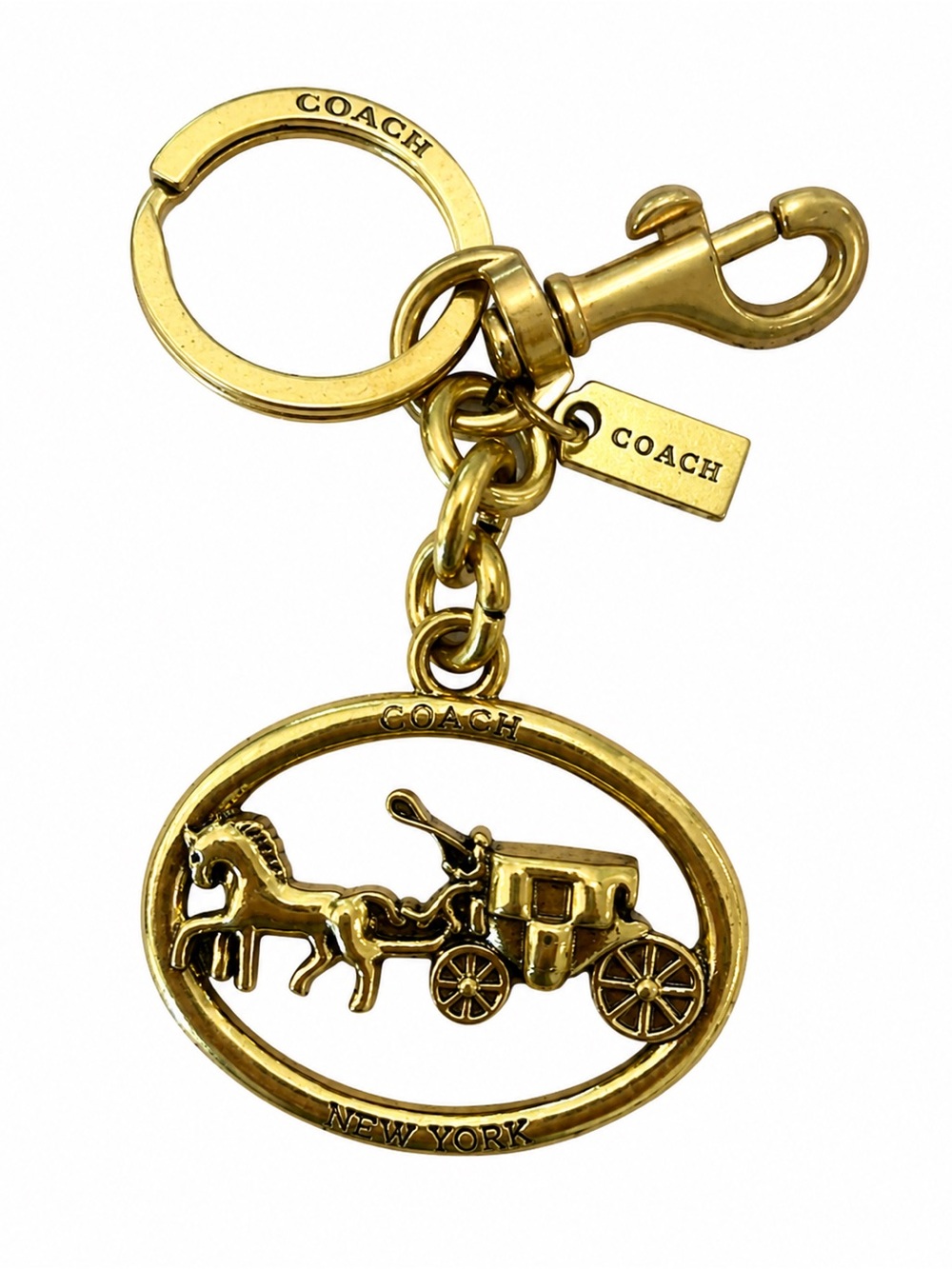 Coach Gold-Tone Horse & Carriage Key Charm Classic Style